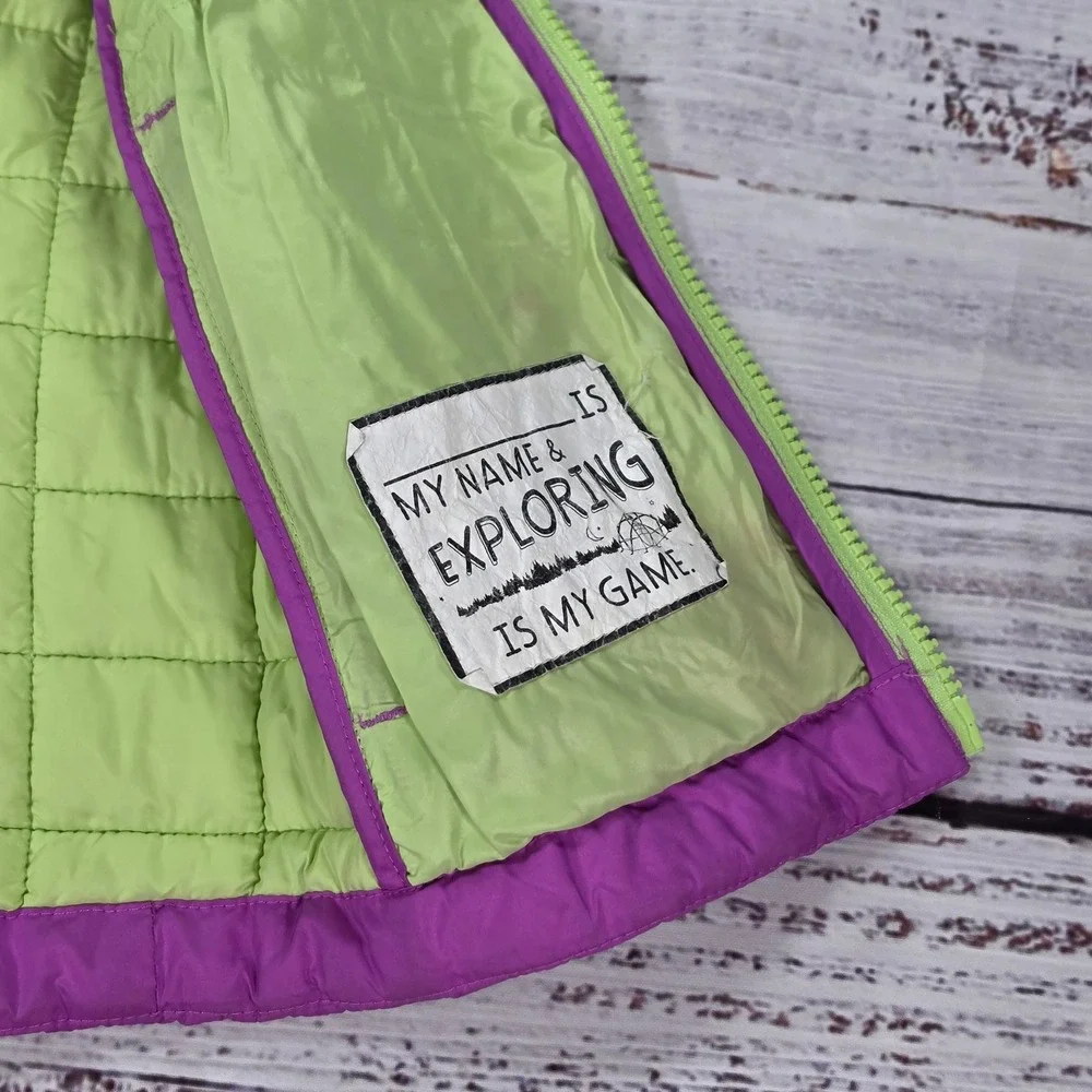 The North Face Thermoball Vest Girl S 7/8 Purple Good Quilted Puffer Lightweight